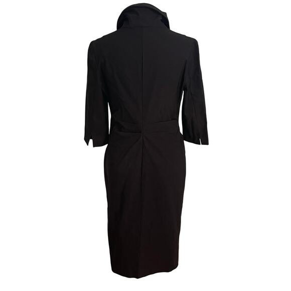 Vintage Joseph Ribkoff Dress Fitted Zip-Front Collared Ruched Size 10 - Picture 2 of 5